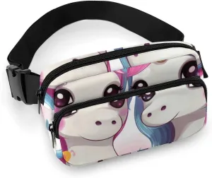 Cute Pony Fanny Pack for Women Men Waterproof Waist Bag With Adjustable Crossbody Bag for Travel Running Hiking Cycling
