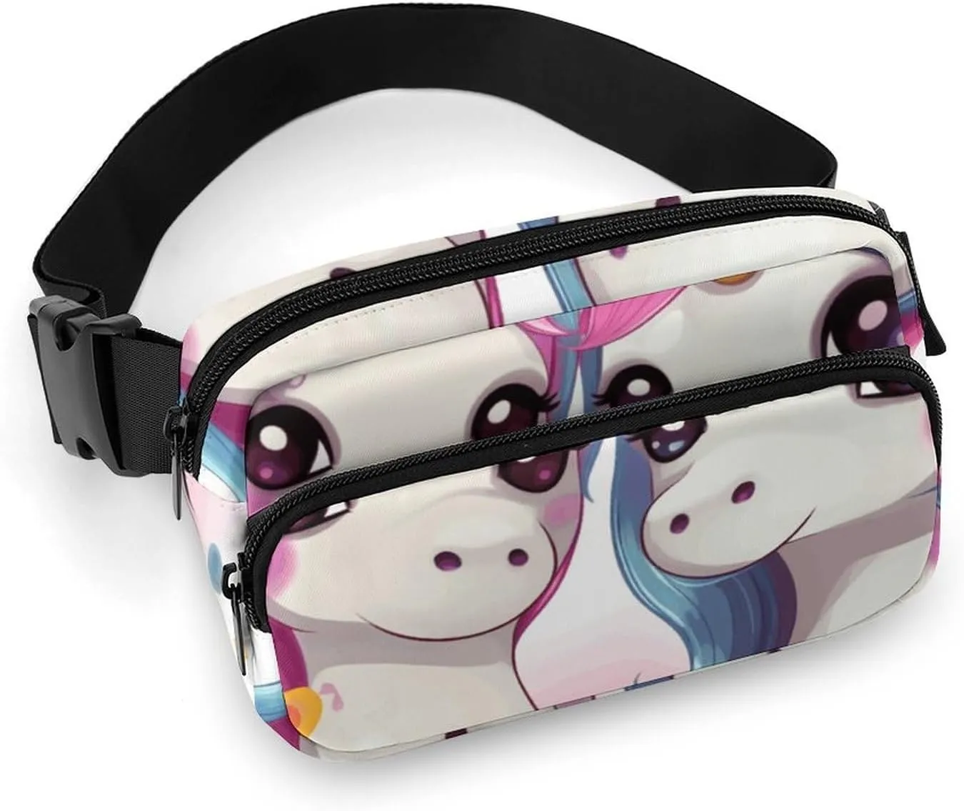 Cute Pony Fanny Pack for Women Men Waterproof Waist Bag With Adjustable Crossbody Bag for Travel Running Hiking Cycling