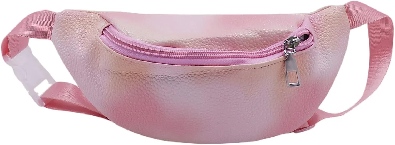 Cute Tie Dye Fanny Pack for Kids Girls Colorful Small Waist Pack Belt Bum Bag Sports Running Purse