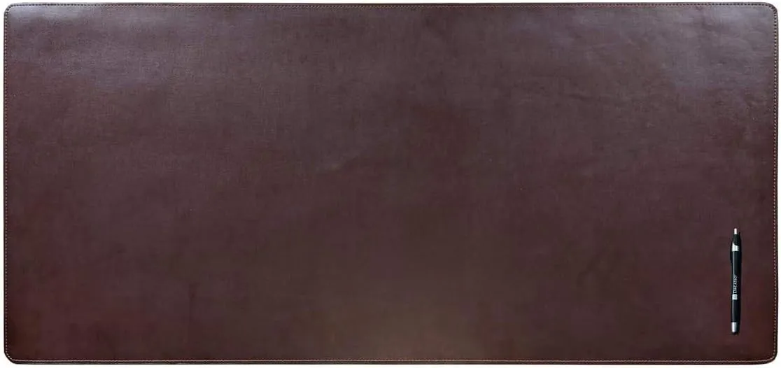 DACASSO Bonded Leather No Core Rollable Desk Mat/Pad - Luxury Leather Desk Blotter for Writing - Executive Desk Surface Protector - (Dark Brown, 36” x 17”)
