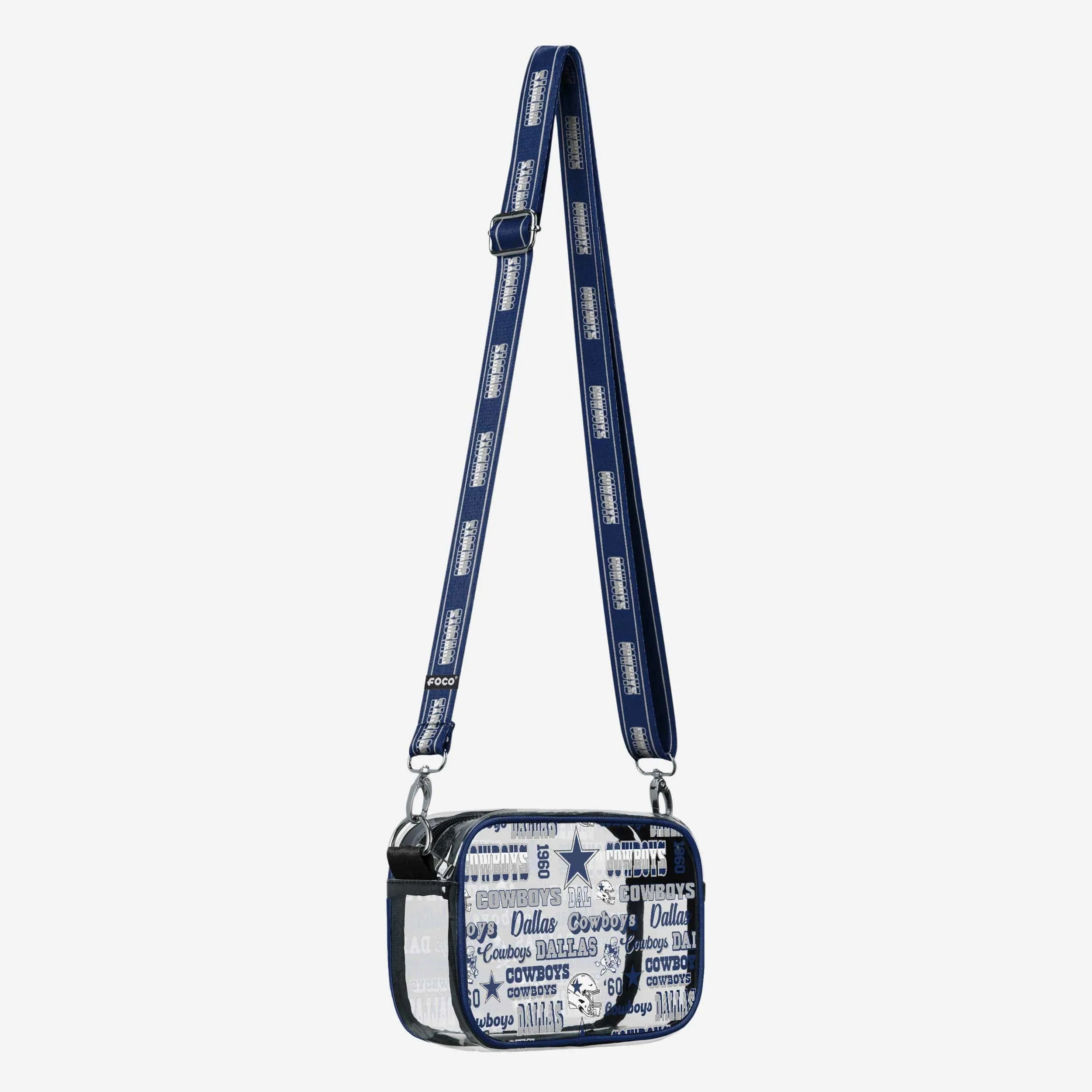 Dallas Cowboys Repeat Retro Print Clear Crossbody Bag