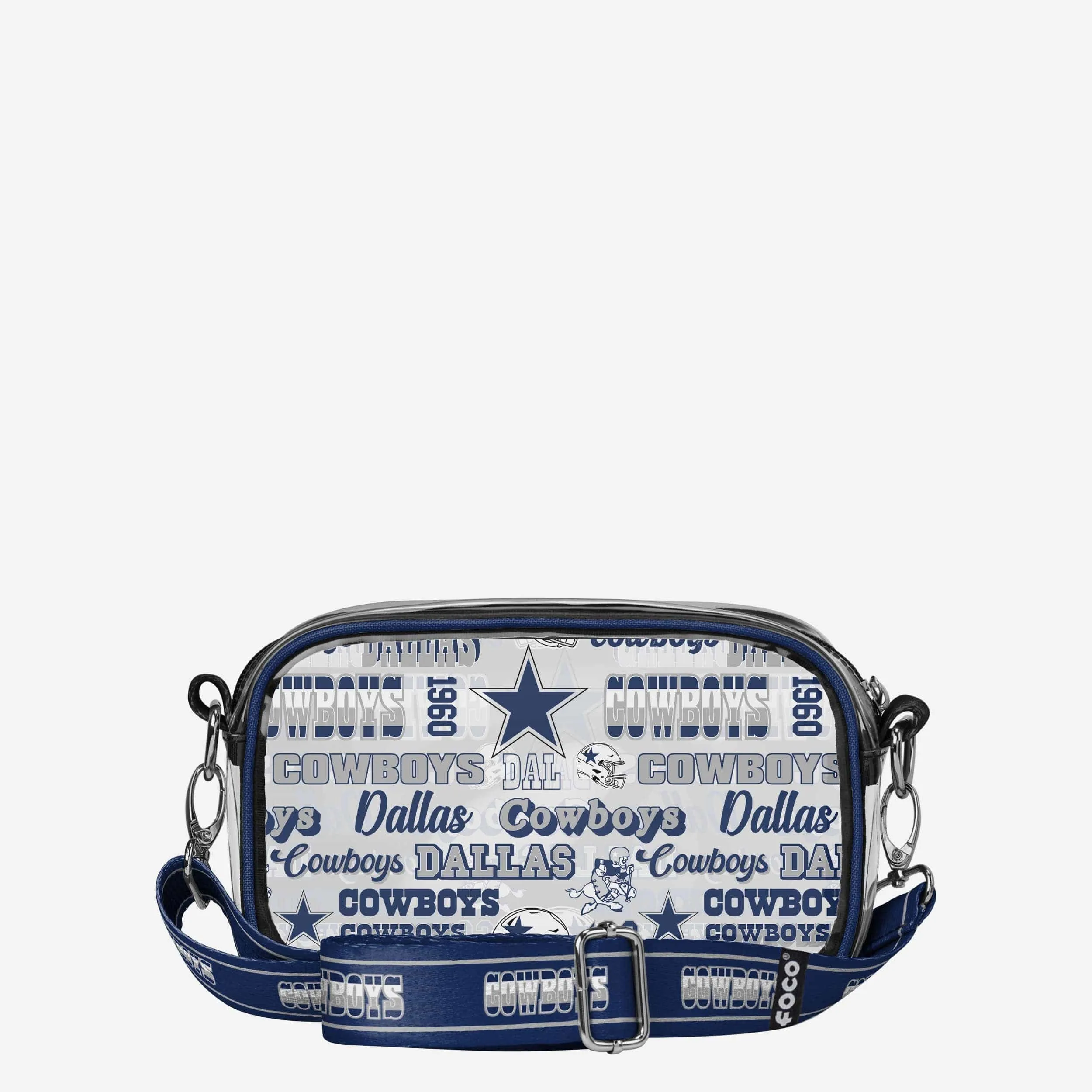 Dallas Cowboys Repeat Retro Print Clear Crossbody Bag