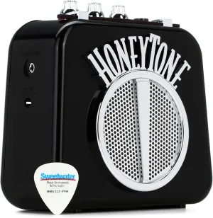 Danelectro Honeytone N-10 Guitar Mini Amp, Black with belt clip