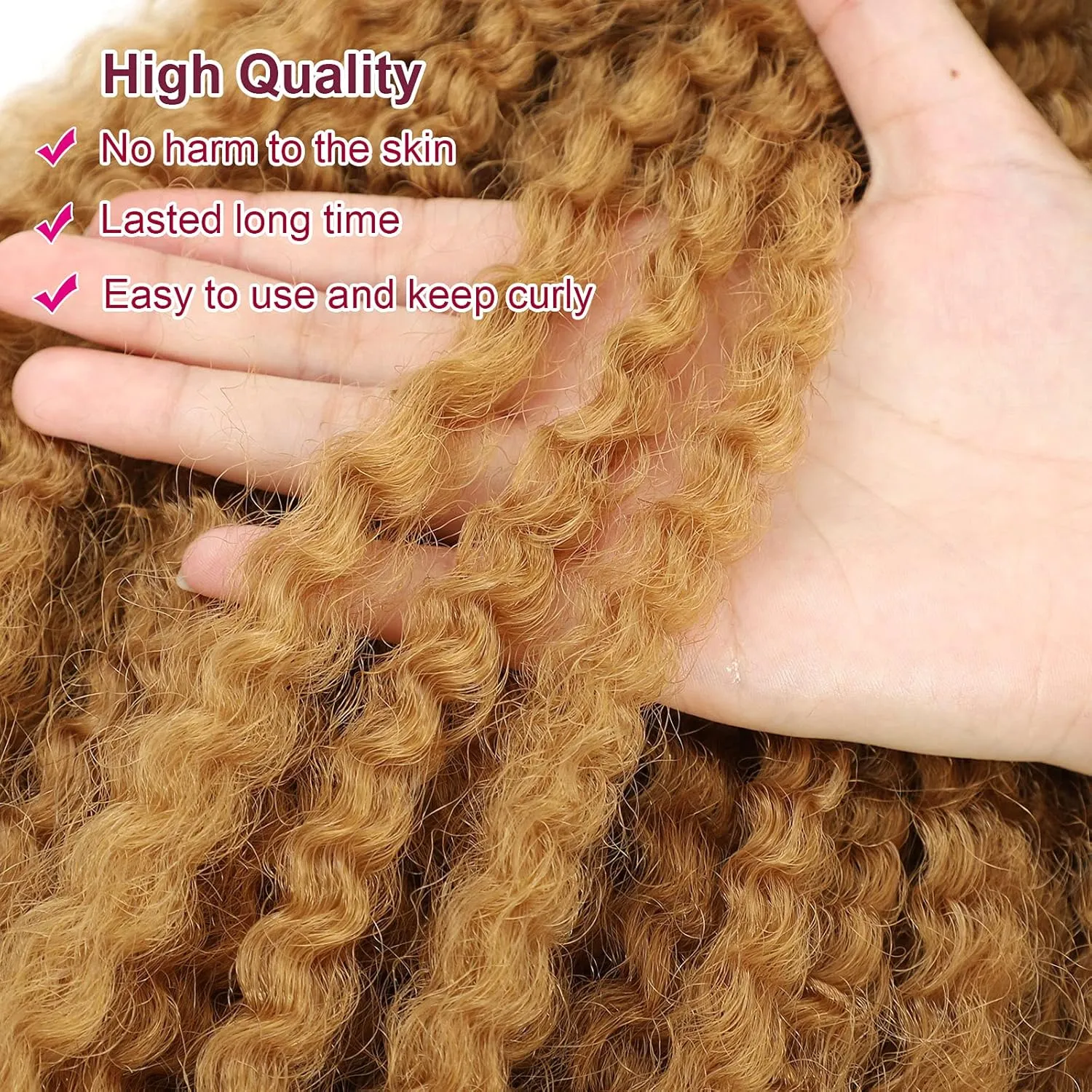 Dansama 24 Inch Marley Twist Braiding Hair, Afro Kinky Marley Hair for Faux Locs Crochet Hair Hair Extensions (24 Inch (Pack of 3), #27)