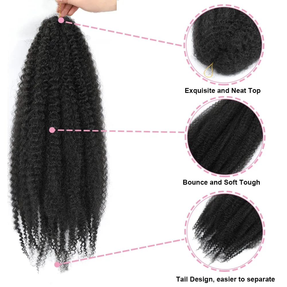 Dansama Marley Braiding Hair, 24 Inch Marley Hair for Goddess Locs Crochet Hair, Synthtic Twists Hair Extensions (24 Inch (Pack of 3), #2)
