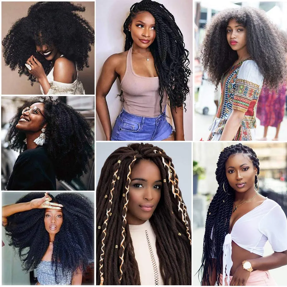 Dansama Marley Braiding Hair, 24 Inch Marley Hair for Goddess Locs Crochet Hair, Synthtic Twists Hair Extensions (24 Inch (Pack of 3), #2)