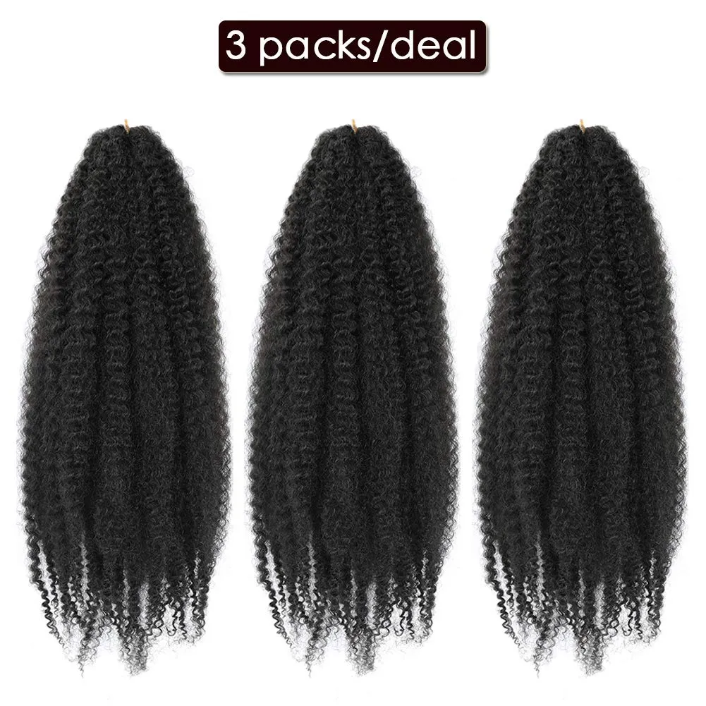 Dansama Marley Hair 20 Inch Long Afro kinky Twist Hair #2 Hair Marley Braiding for Faux Locs Crochet Hair (20 Inch (Pack of 3), #2)
