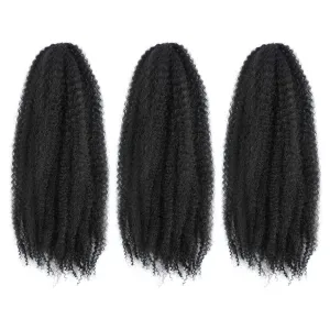 Dansama Marley Hair, 24 Inch Marley Twist Braiding Hair, Fluffy Faux Locs Curly Braiding Hair Extensions (24 Inch (Pack of 3), #1)