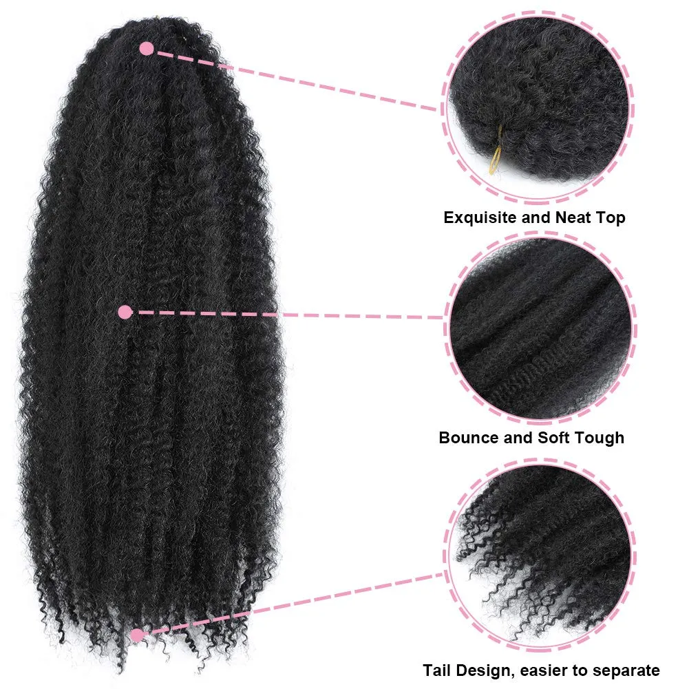 Dansama Marley Hair, 24 Inch Marley Twist Braiding Hair, Fluffy Faux Locs Curly Braiding Hair Extensions (24 Inch (Pack of 3), #1)