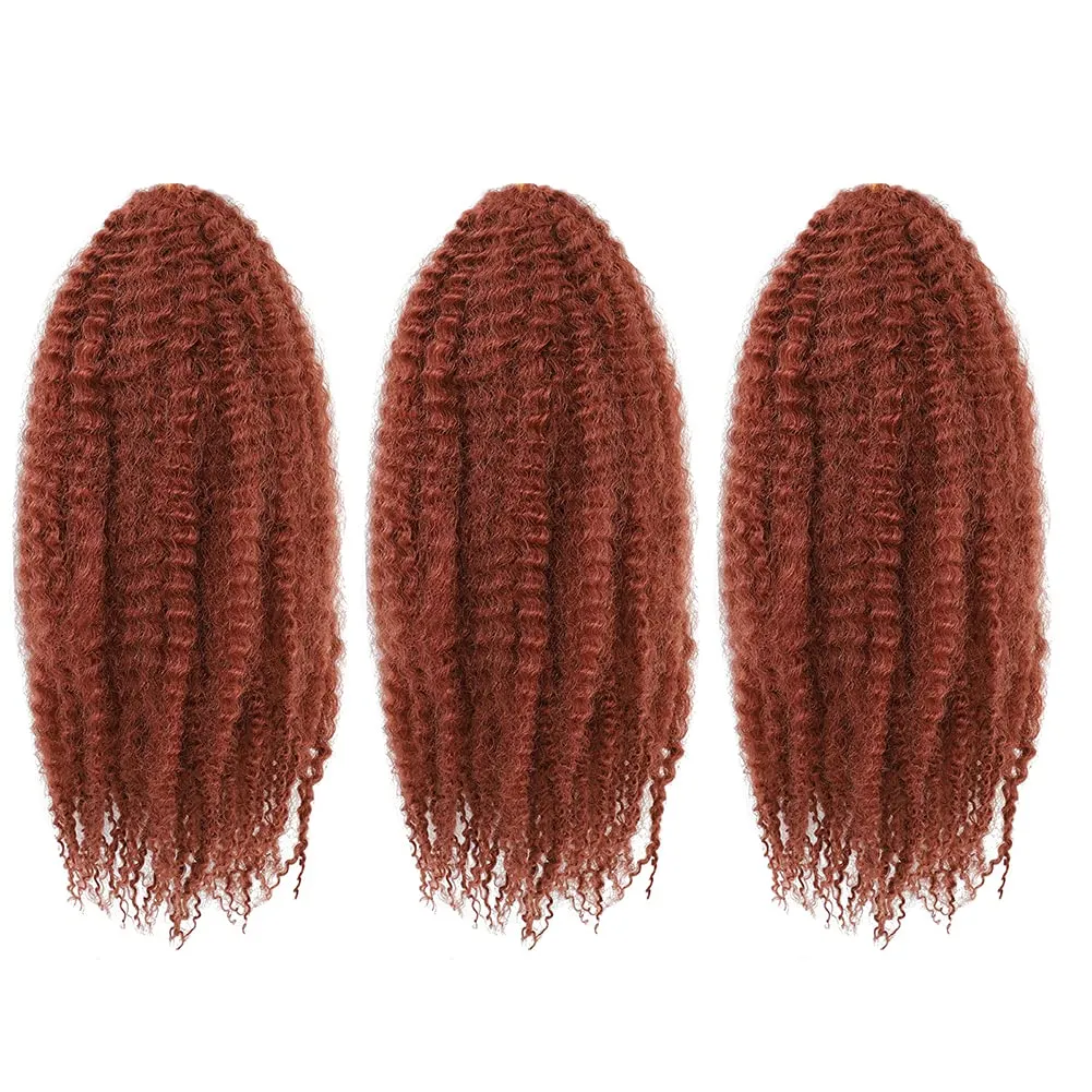 Dansama Marley Hair, 3 Packs Curly Crochet Braids for Marley Twist Braiding Hair, #350 Braids for Faux Locs Synthetic Hair Extensions (24 Inch (Pack of 3), #350)