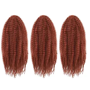 Dansama Marley Hair, 3 Packs Curly Crochet Braids for Marley Twist Braiding Hair, #350 Braids for Faux Locs Synthetic Hair Extensions (24 Inch (Pack of 3), #350)
