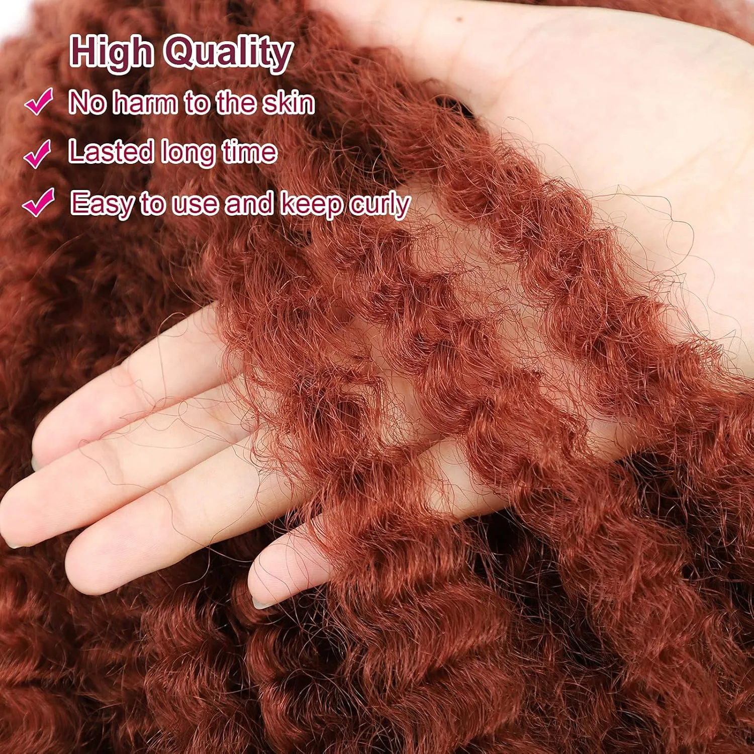 Dansama Marley Hair, 3 Packs Curly Crochet Braids for Marley Twist Braiding Hair, #350 Braids for Faux Locs Synthetic Hair Extensions (24 Inch (Pack of 3), #350)