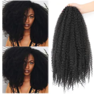 Dansama Marley Hair Crochet Hair, 18 Inch Afro Twist Marley Braiding Hair for Faux Locs Crochet Hair, 6 Packs Synthetic Hair Extensions (18 Inch (Pack of 6), 1B)