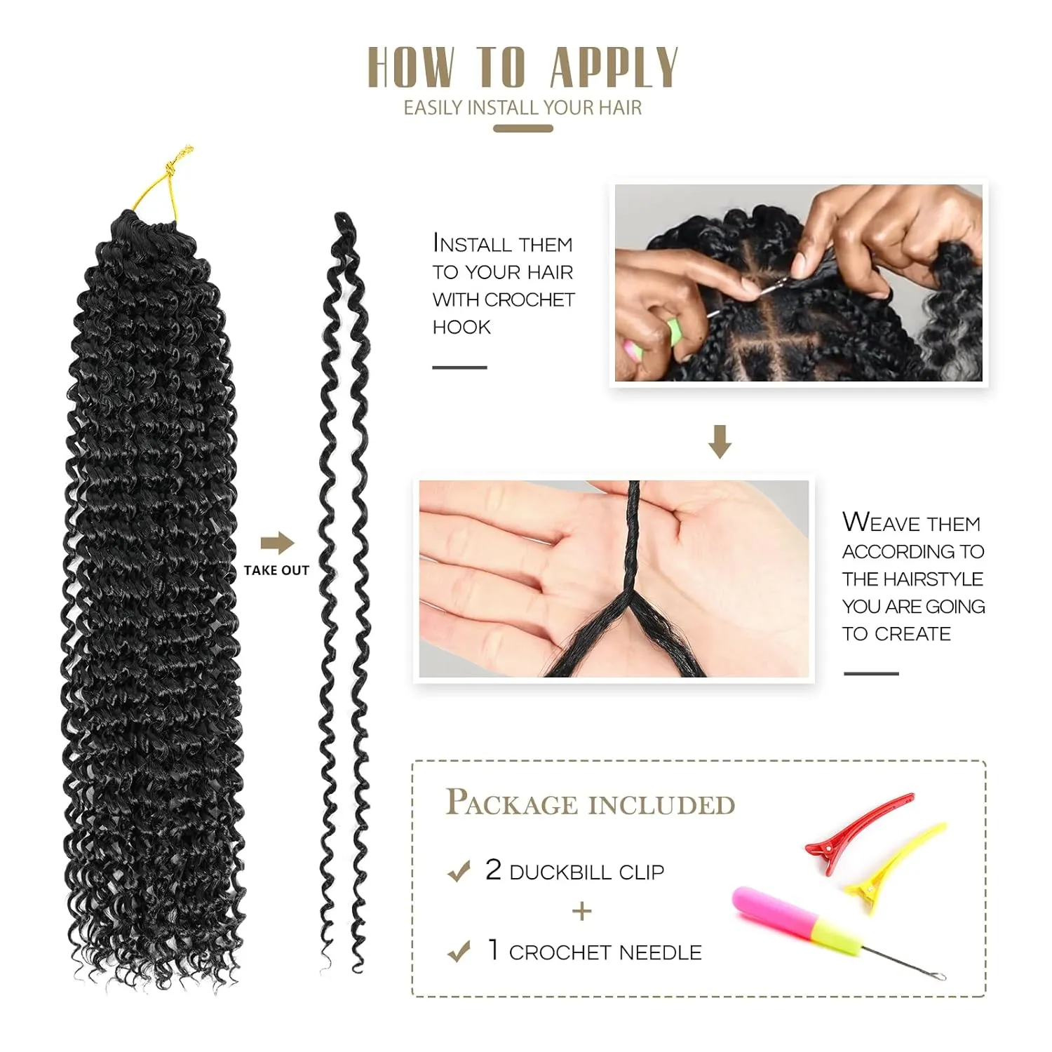 Dansama Passion Twist Hair Water Wave Braiding Hair for Butterfly Style Crochet Braids Bohemian Hair Extensions (18inch, T1B/BUG, Economy Pack)