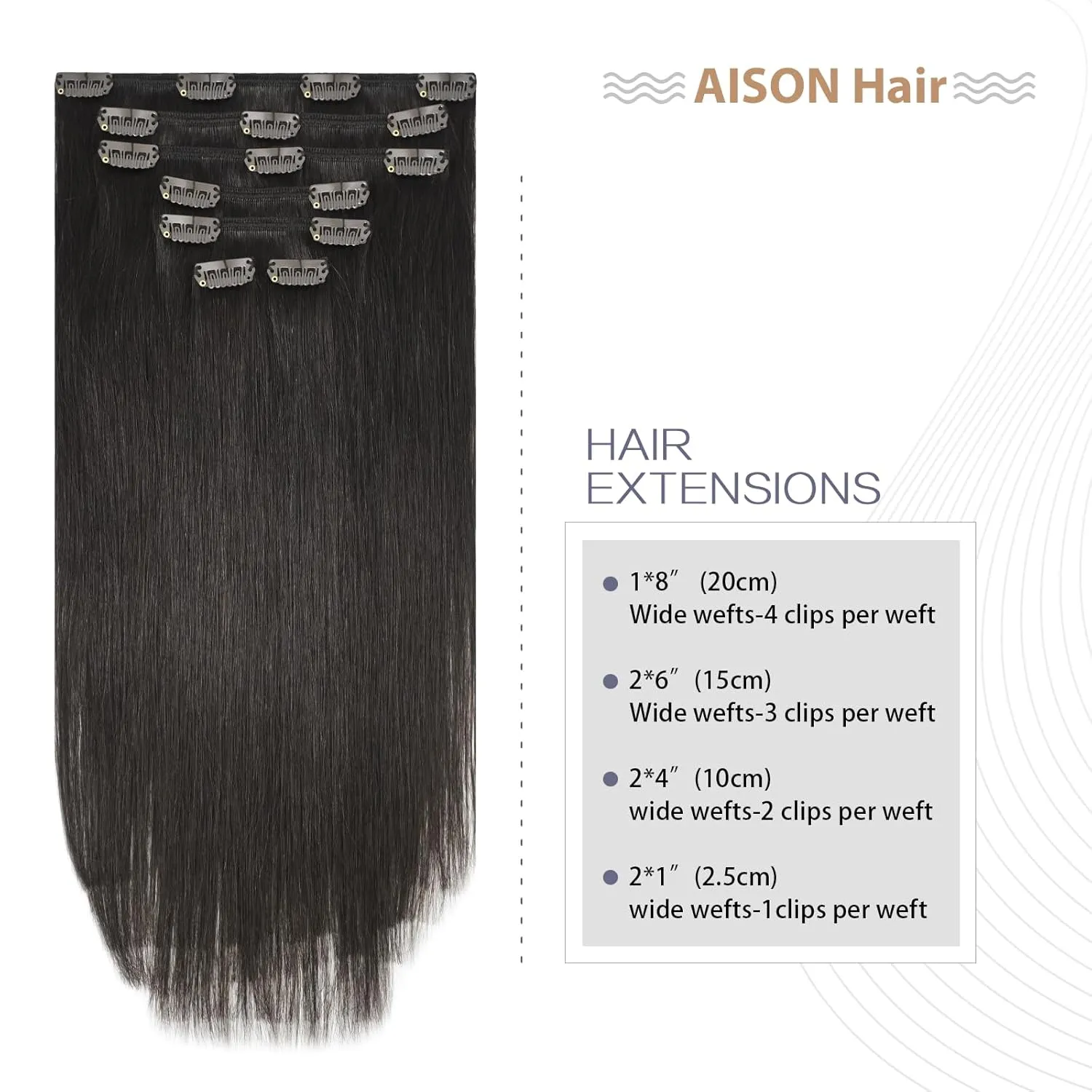 Dark Brown Clip in Hair Extensions Real Human Hair 70G Remy Human Hair Clip in for Women 7pcs 16clips 18 Inch Brown Hair Extensions