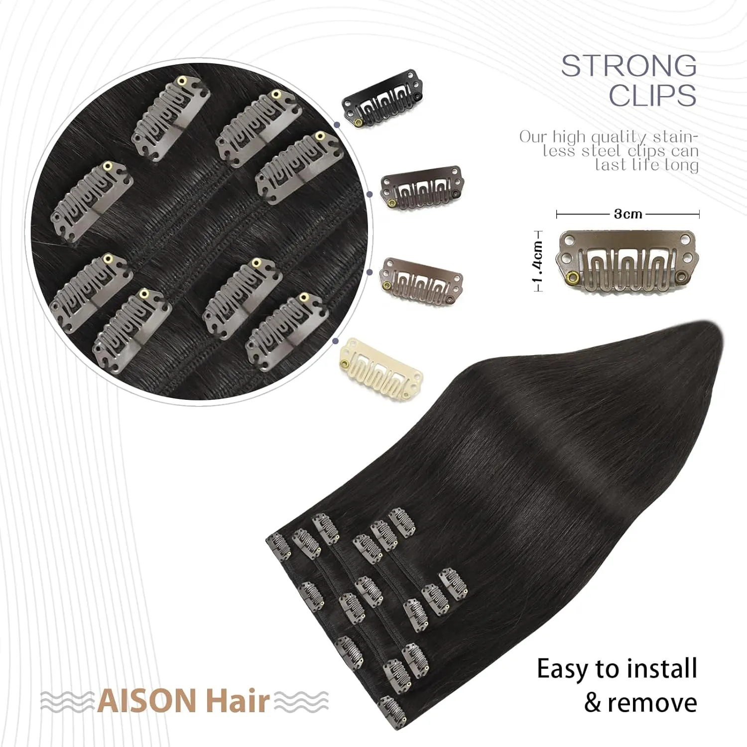 Dark Brown Clip in Hair Extensions Real Human Hair 70G Remy Human Hair Clip in for Women 7pcs 16clips 18 Inch Brown Hair Extensions