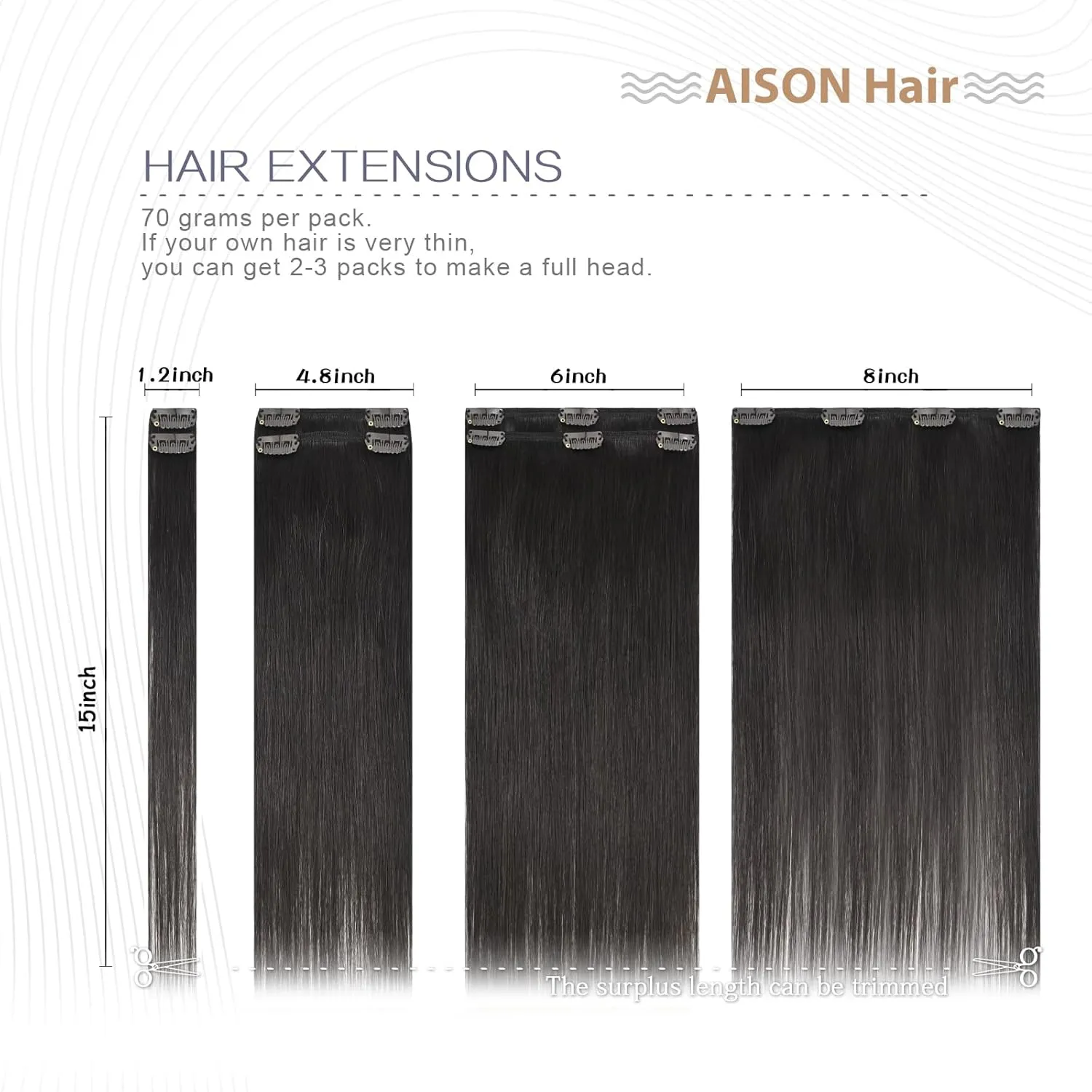 Dark Brown Clip in Hair Extensions Real Human Hair 70G Remy Human Hair Clip in for Women 7pcs 16clips 18 Inch Brown Hair Extensions