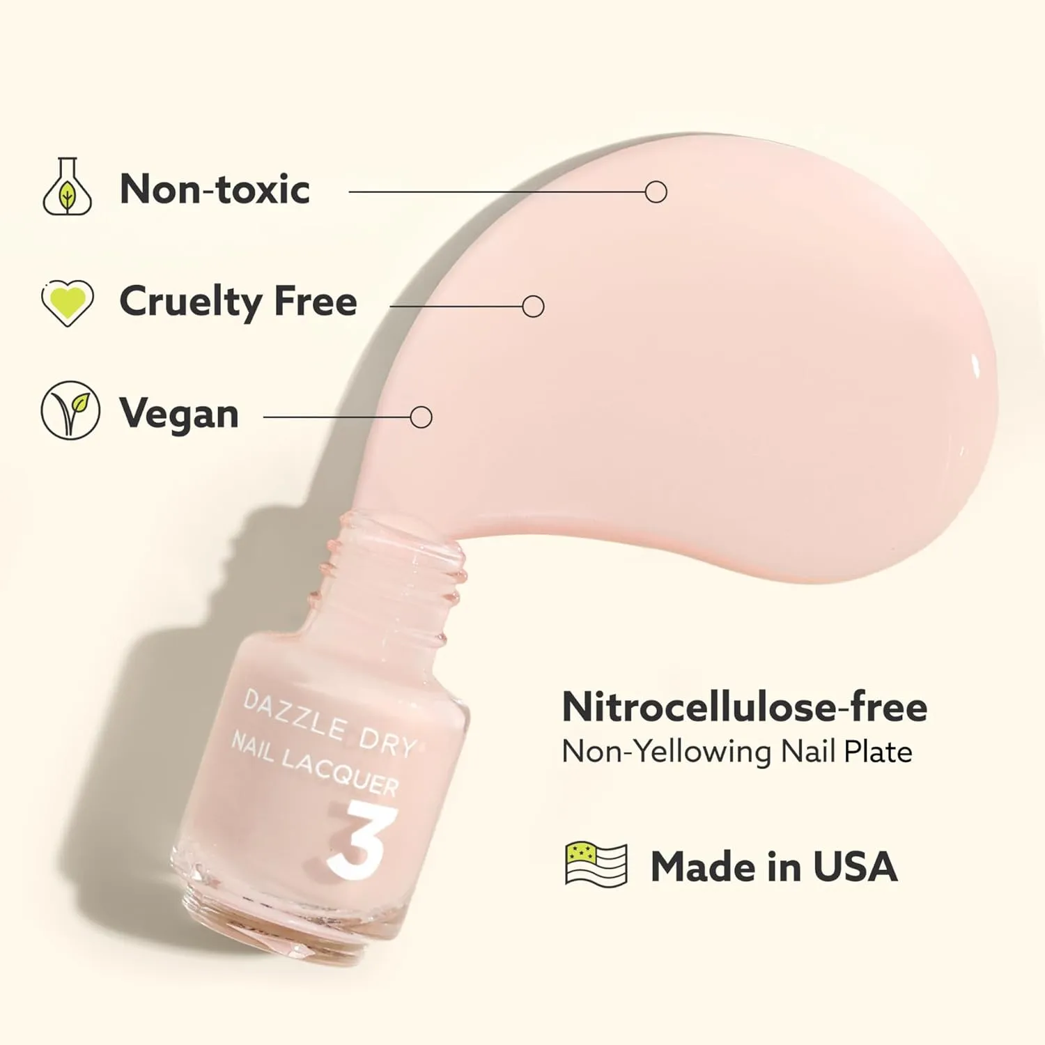 Dazzle Dry Mini Kit 4 Step System - C.E.O., A deep wine red full coverage cream. (5 Piece Kit / 5 Manicures)