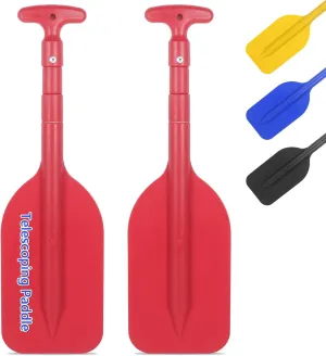 DEDU Boat Paddle Telescoping 2 Pack, Boat Oars Collapsible Emergency Paddle 21"-43" Adjustable, Telescoping Canoe Paddle Aluminum Shaft Anti Slip for Kids and Adults