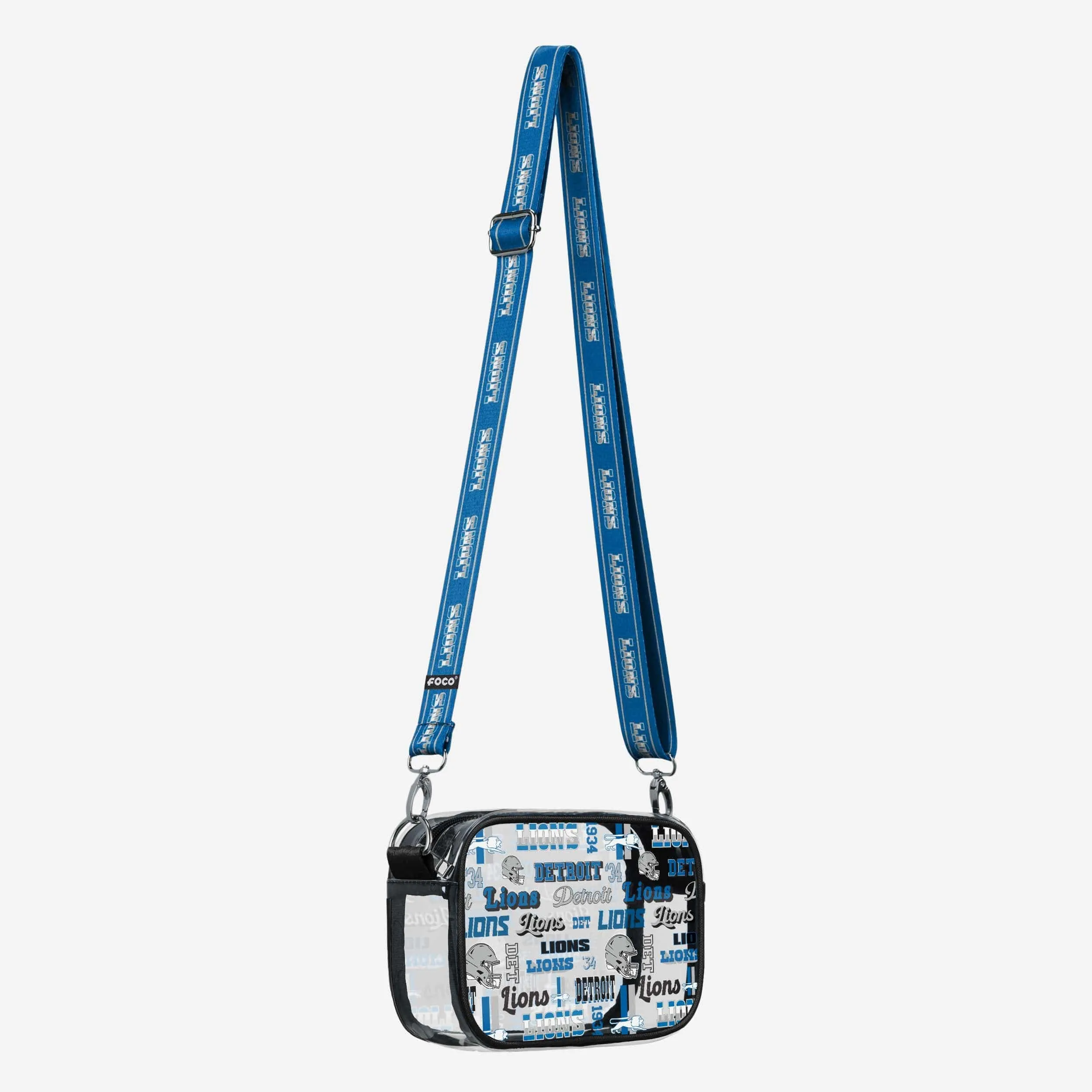 Detroit Lions Repeat Retro Print Clear Crossbody Bag