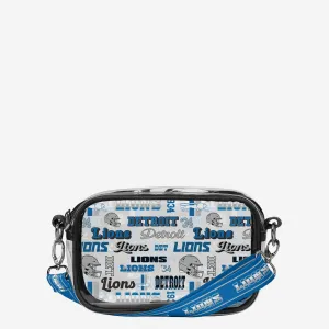 Detroit Lions Repeat Retro Print Clear Crossbody Bag