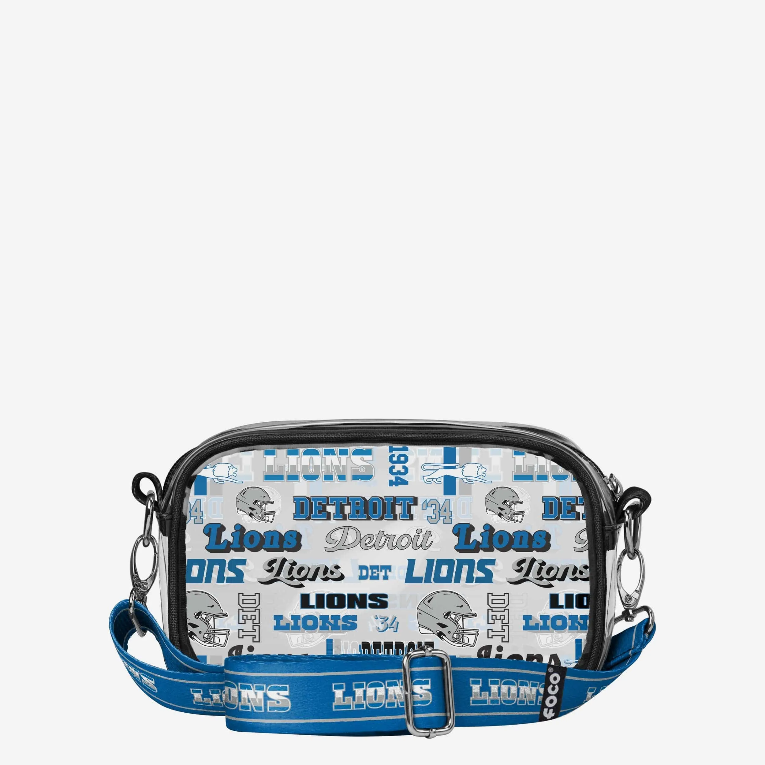 Detroit Lions Repeat Retro Print Clear Crossbody Bag