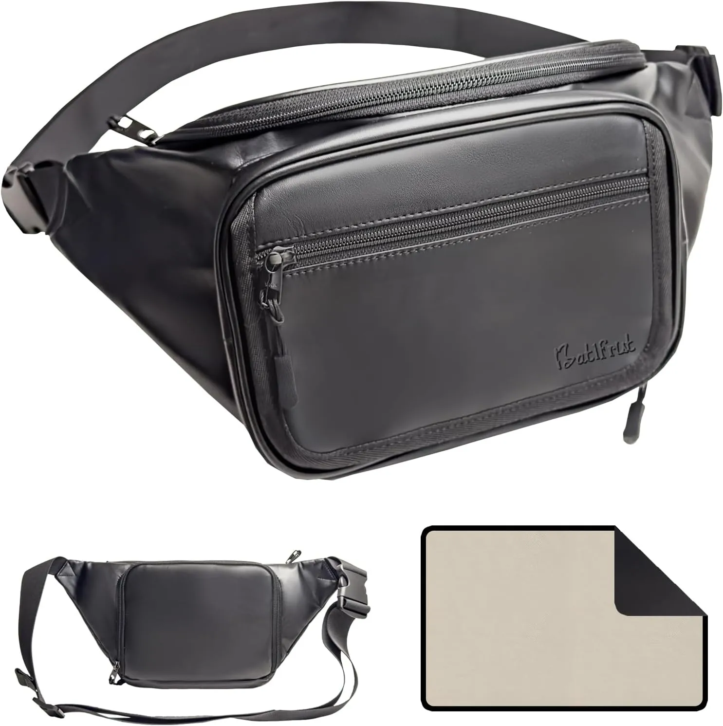 Diaper Fanny Bag With Changing Pad, YKK Zippers,Wipes Pocket,Unisex,Stylish,for Excursions Short Quickly Day Out