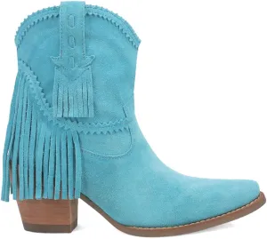 Dingo Womens Fandango Fringe Snip Toe Pull On Casual Boots Ankle High Heel 3" & Up - Black