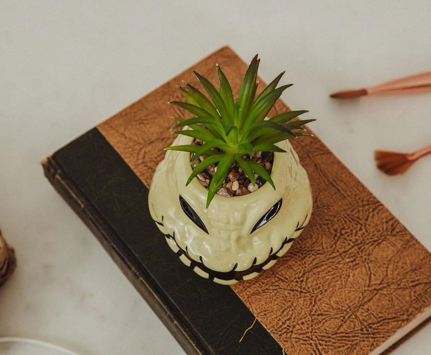 Disney The Nightmare Before Christmas Oogie Boogie 4-Inch Ceramic Mini Planter With Artificial Succulent
