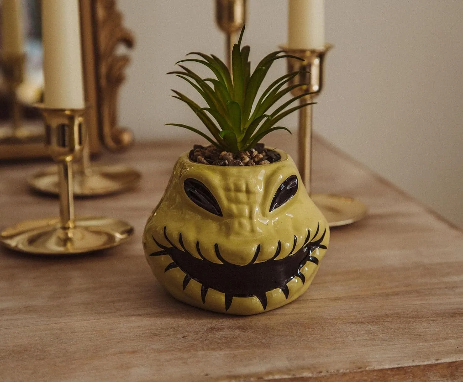 Disney The Nightmare Before Christmas Oogie Boogie 4-Inch Ceramic Mini Planter With Artificial Succulent