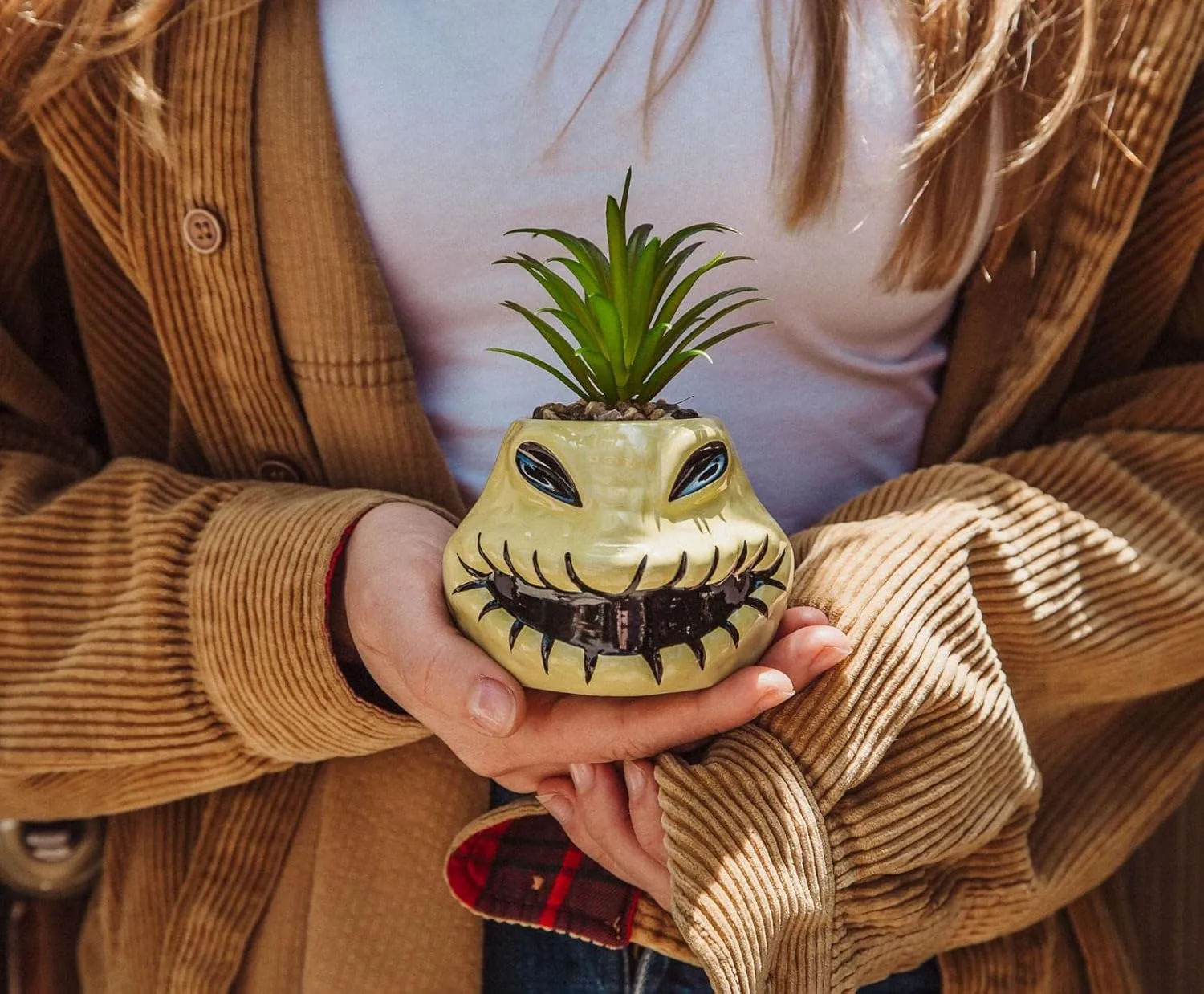 Disney The Nightmare Before Christmas Oogie Boogie 4-Inch Ceramic Mini Planter With Artificial Succulent