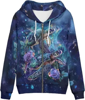 DISNIMO Zip Up Hoodie Women Long Sleeve Drawstring Sweatshirt Jackets Streetwear
