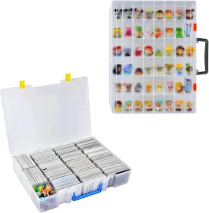Display Case Compatible with Disney Doorables Collectible Mini Figures, Trading Card Storage Box, 2300  Playing Card Case Holder Organizer