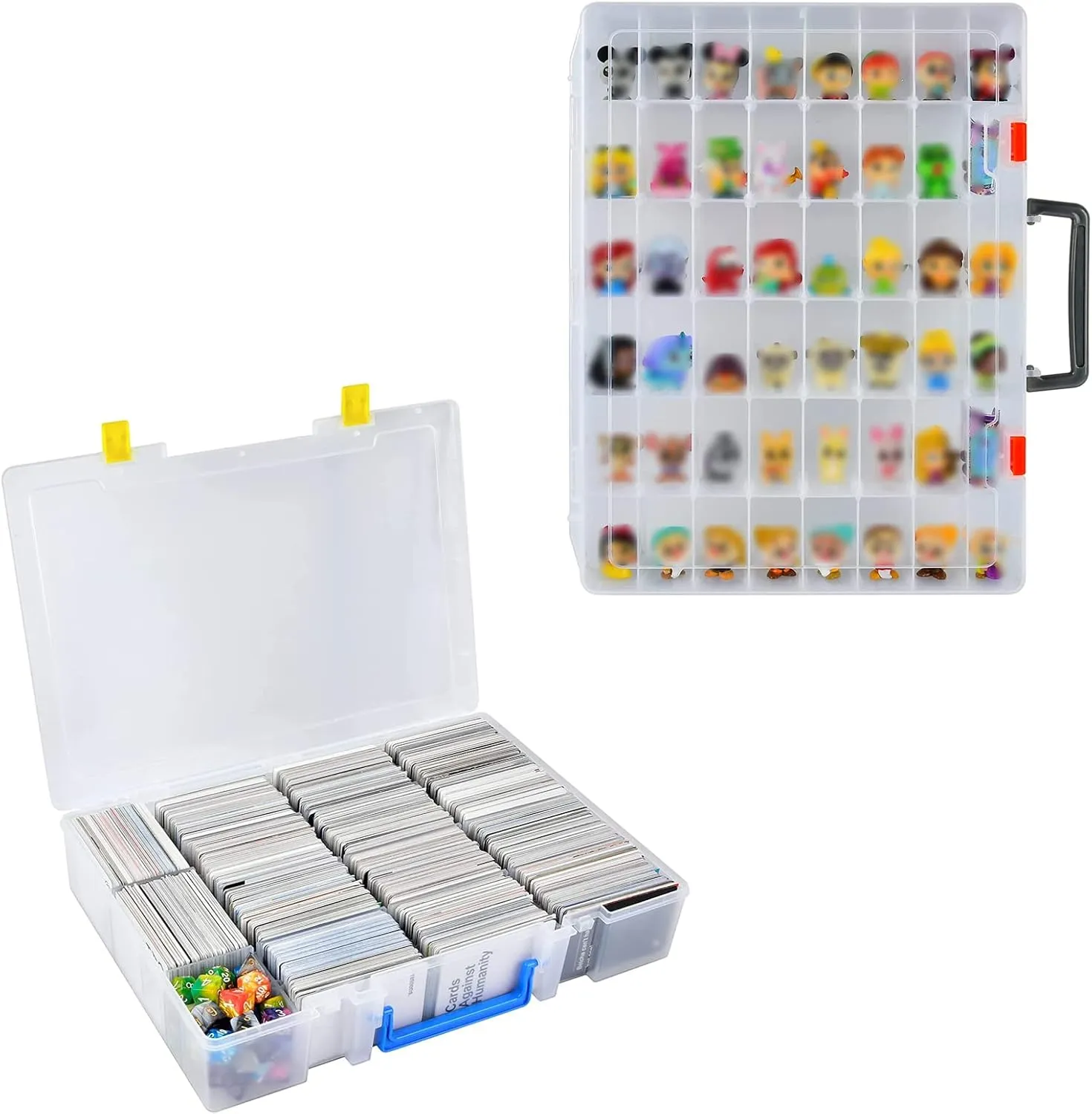 Display Case Compatible with Disney Doorables Collectible Mini Figures, Trading Card Storage Box, 2300  Playing Card Case Holder Organizer