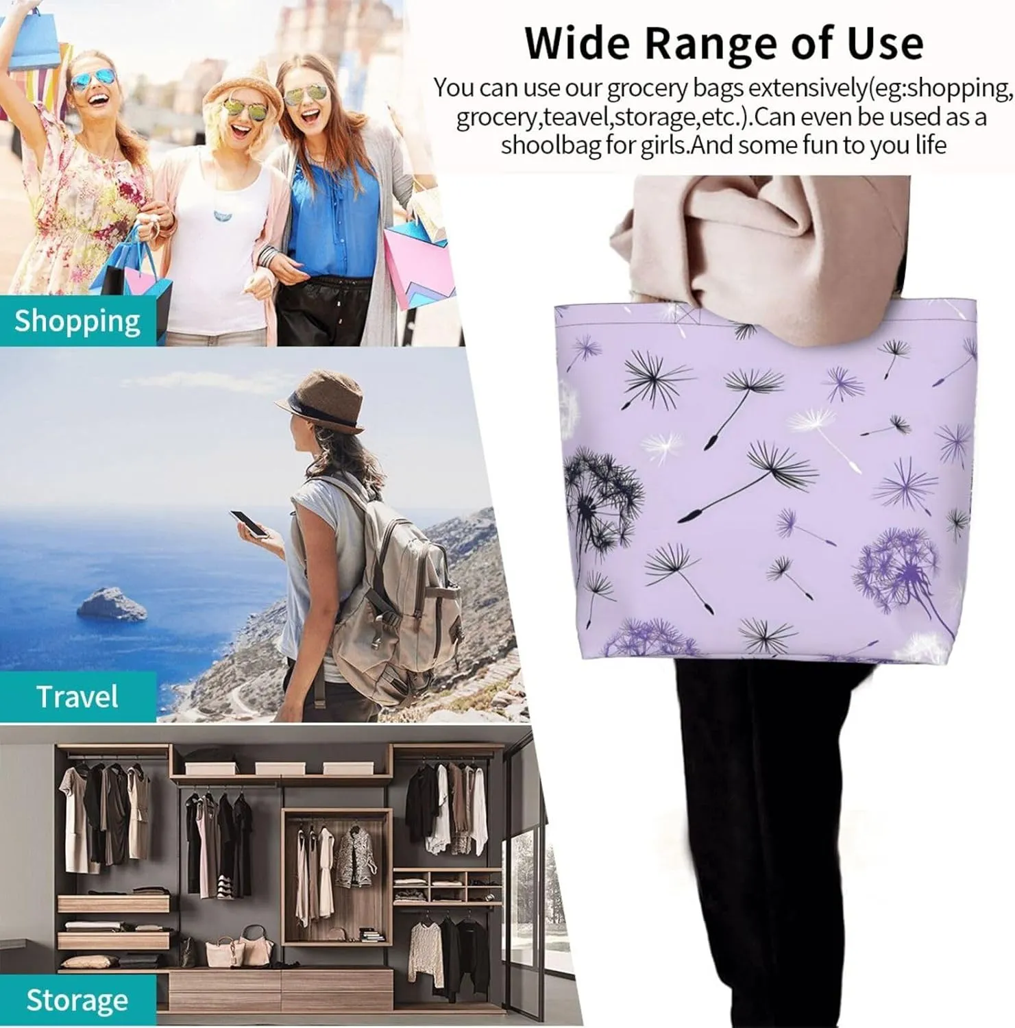Distorted lines Tote Bag Shopping Bag Portable Handbags Tote Shoulder Bucket Bags for Women