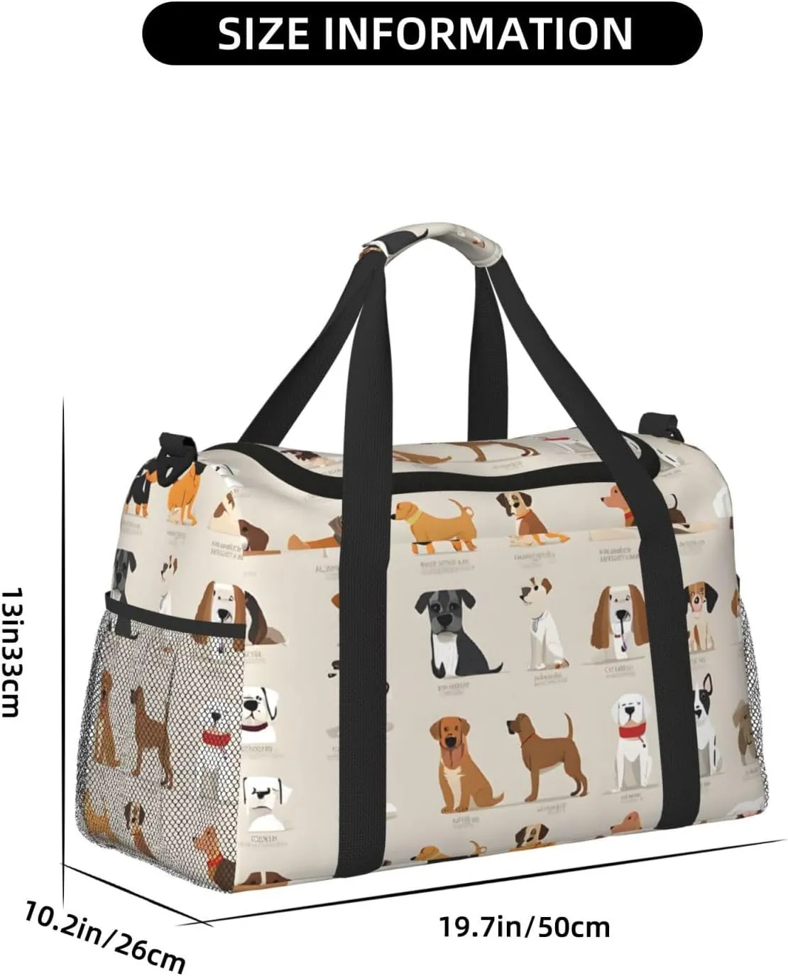 Dog Breed Durable Portable Crossbody Travel Bag, A Good Companion For Long-Distance Travel