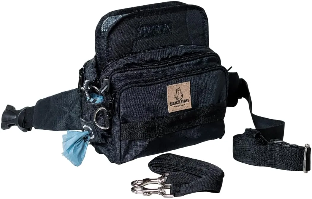 Dog Training Fanny Pack/Treat Bag with Removable Insulated Sleeve and Multiple Compartments, Color Black (Military Green)