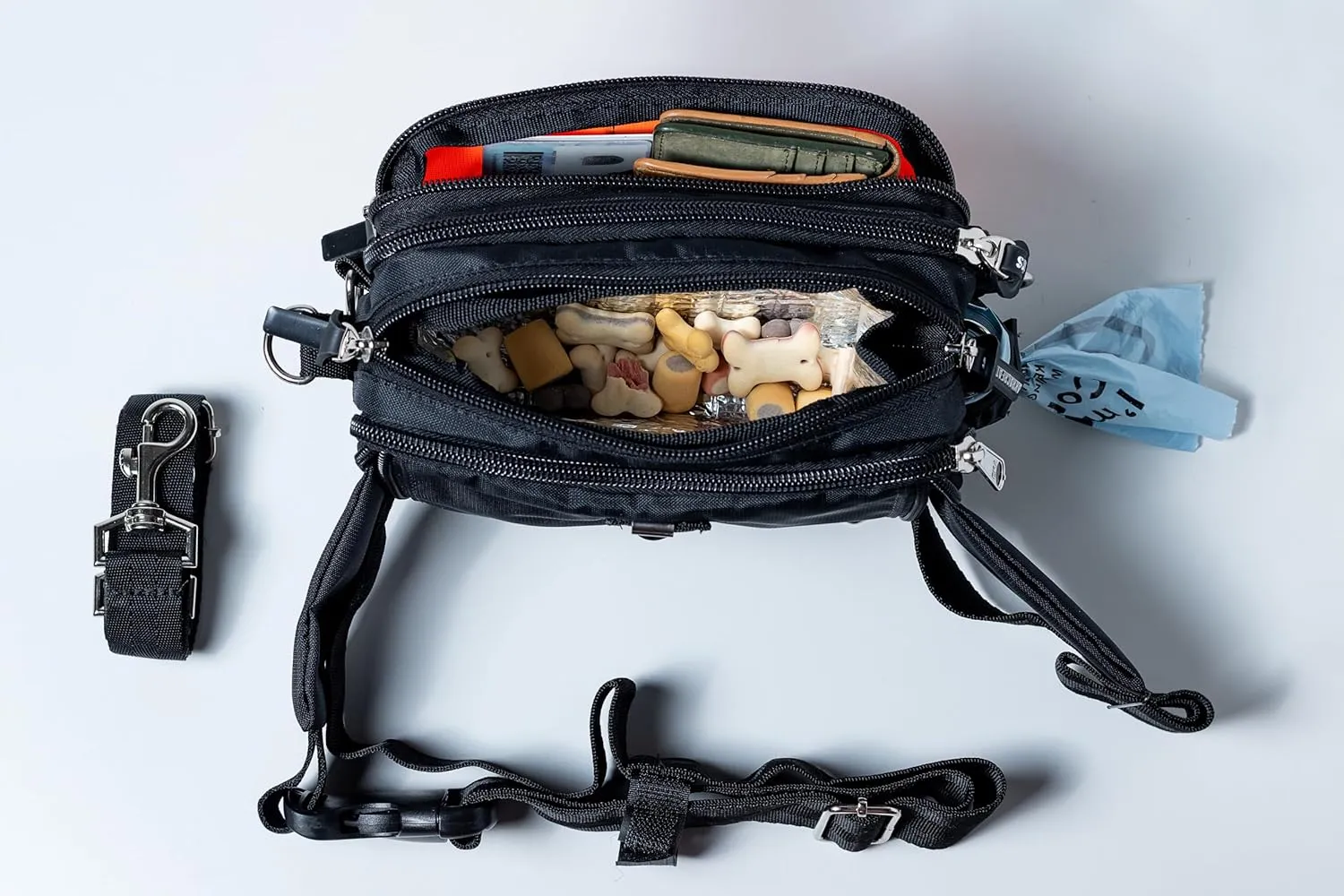 Dog Training Fanny Pack/Treat Bag with Removable Insulated Sleeve and Multiple Compartments, Color Black (Military Green)
