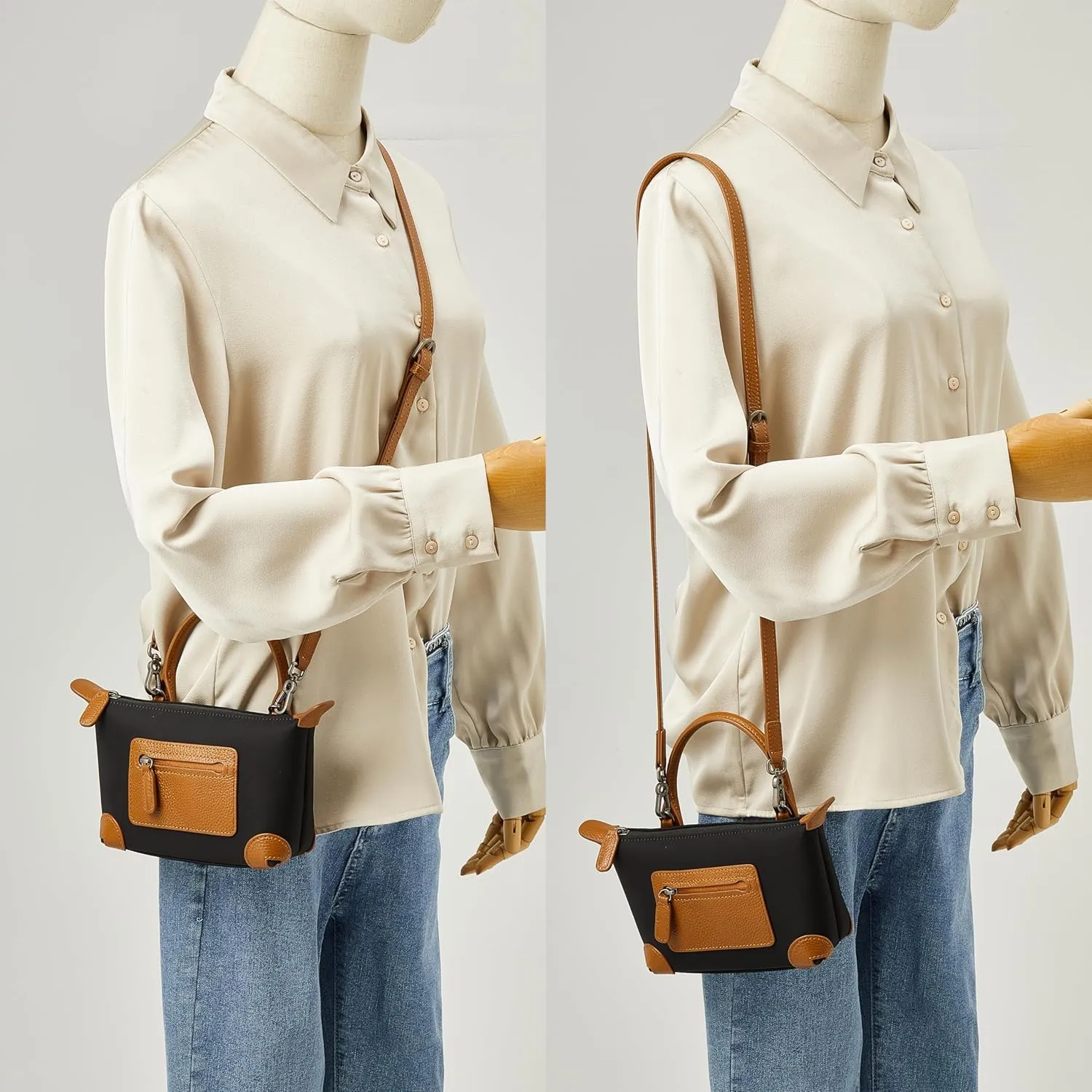 DORIS&JACKY Mini Top Handle Tote Purse For Women Designer Small Lightweight Crossbody Handbag With Adjustable Strap