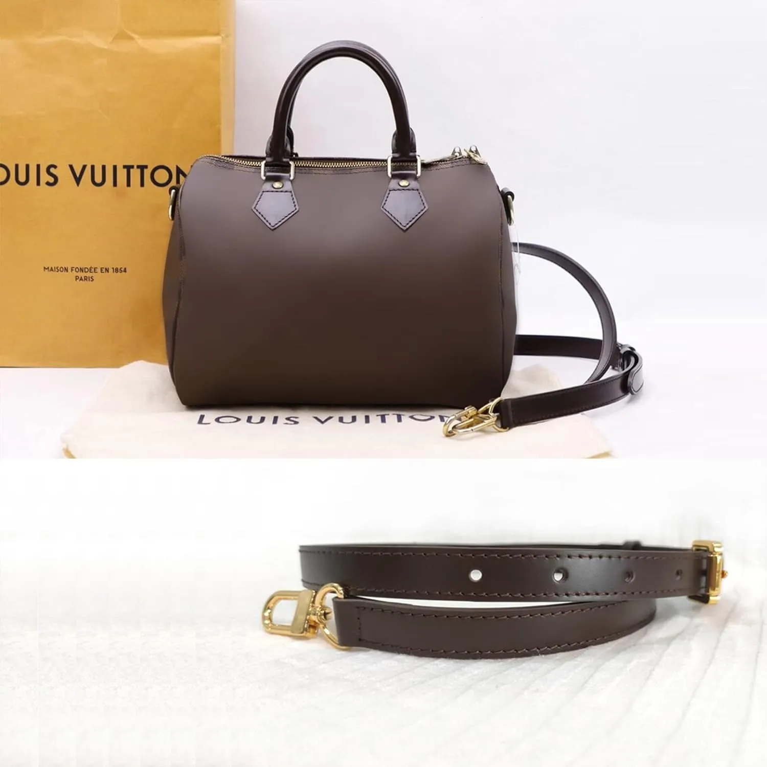 Doxo Vachetta Leather Replacement Crossbody Bag Strap,Fit for L Speedy 25 30 35 40 More