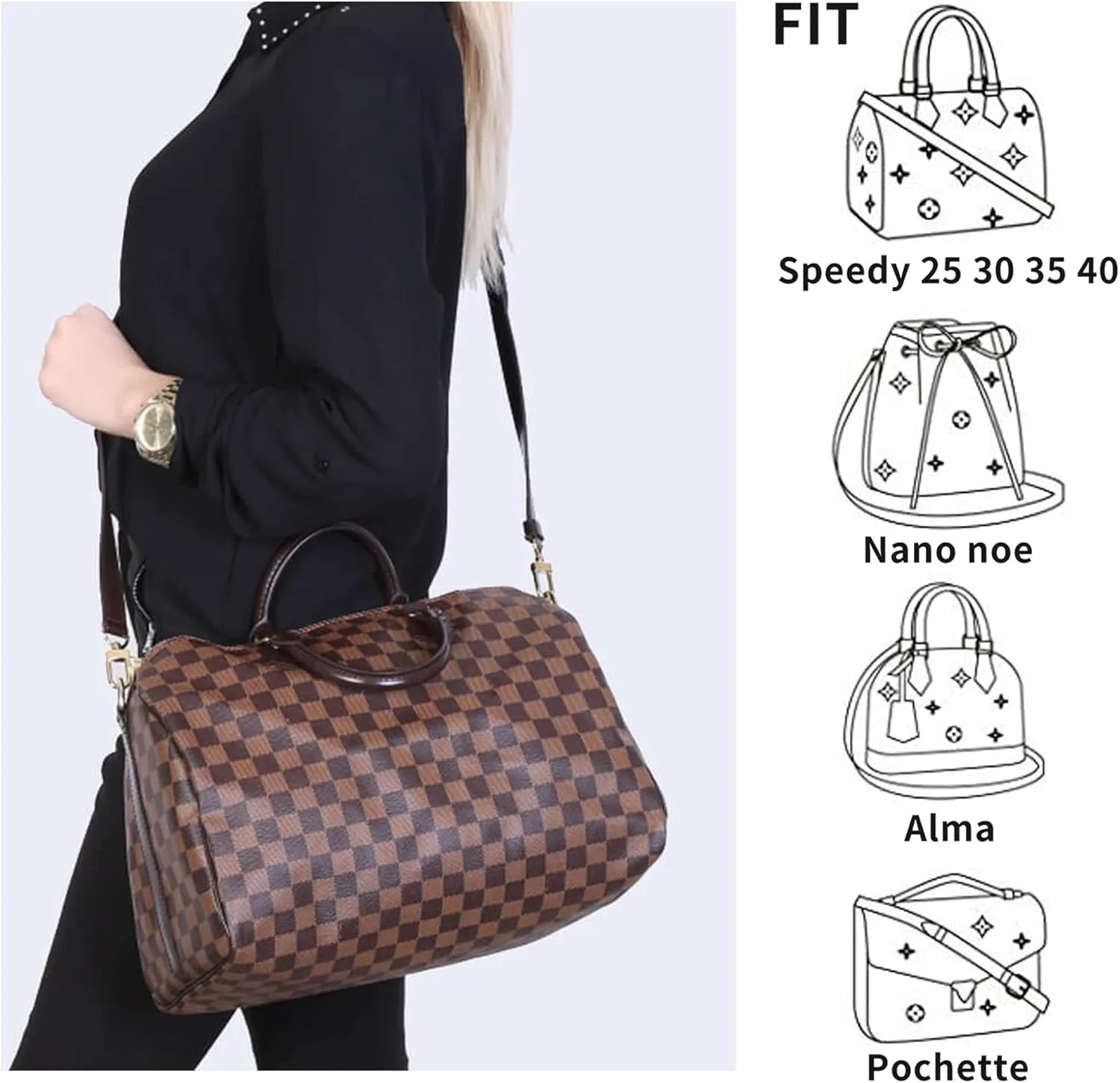 Doxo Vachetta Leather Replacement Crossbody Bag Strap,Fit for L Speedy 25 30 35 40 More