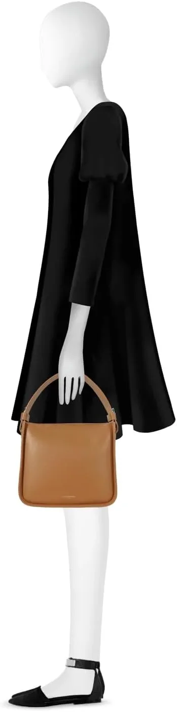 Duplo Medium Hammered Leather Top Handle Bag, 9.8 x 8.7 x 4.3 inches