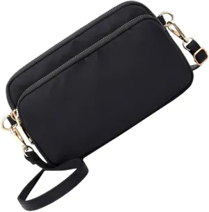 Elegant Nylon Waterproof Shoulder Bag Women's Crossbody Bag Satchel Black for Work School Travel