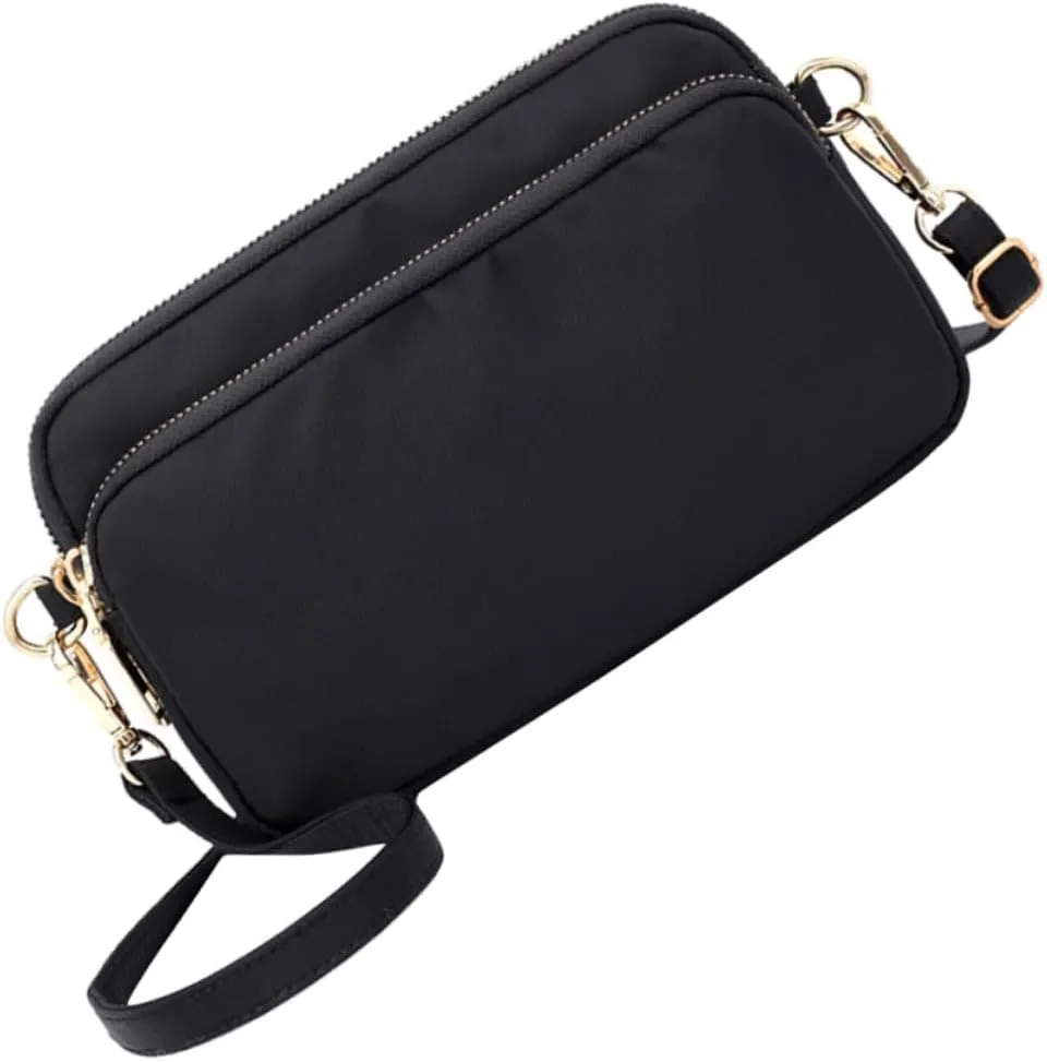 Elegant Nylon Waterproof Shoulder Bag Women's Crossbody Bag Satchel Black for Work School Travel