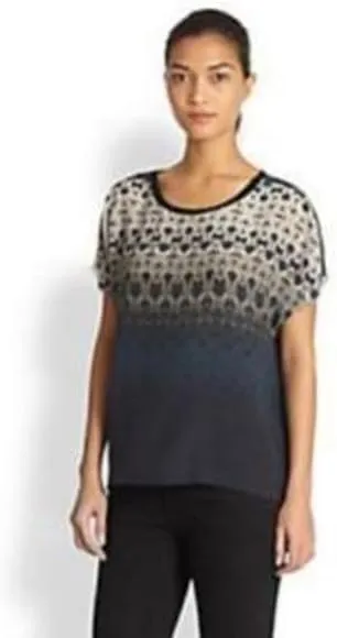 Elie Tahari Women's Renita Ombrescop Short Sleeve Top