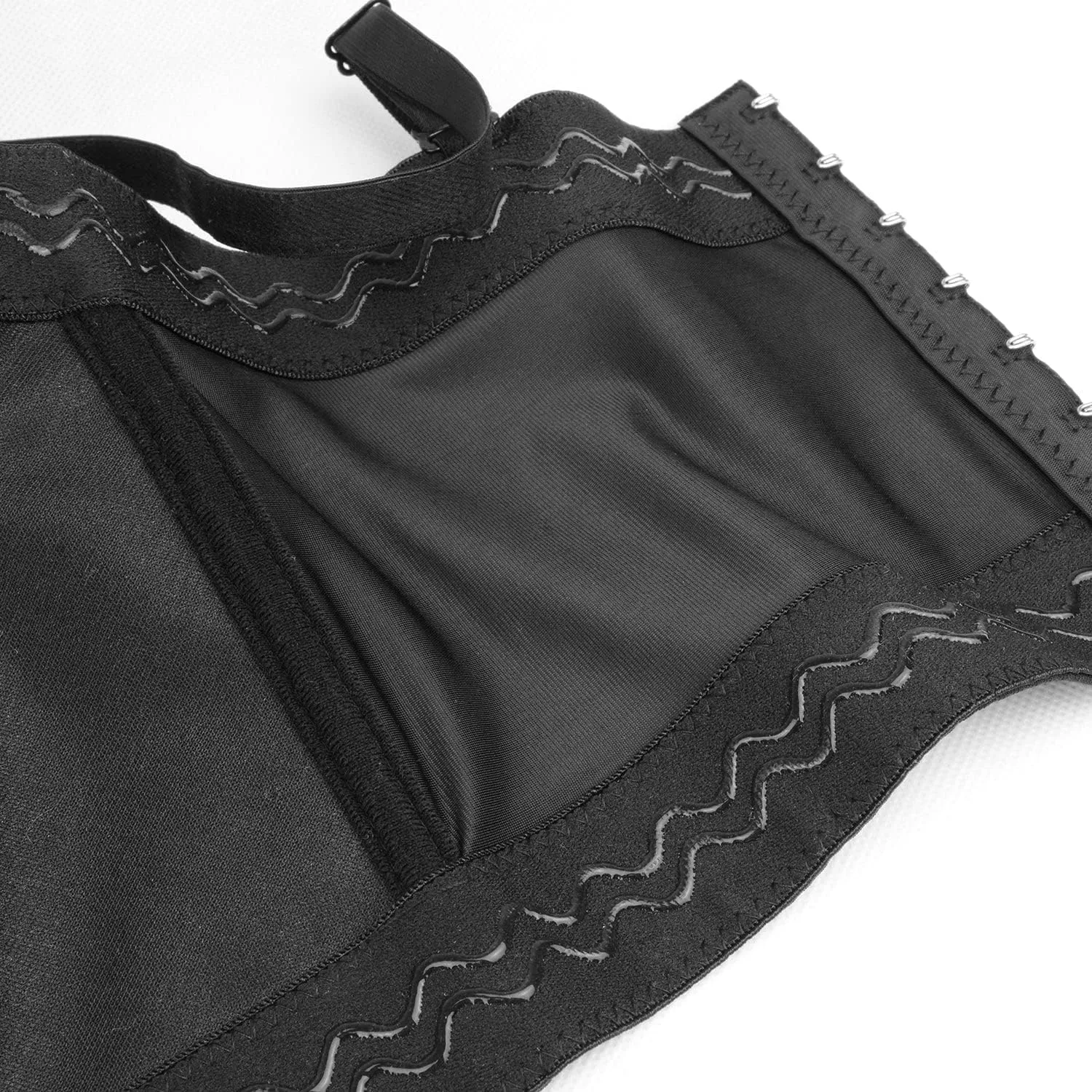 ELLACCI PU Leather Bustier Crop Top Gothic Punk Push Up Women's Corset Top Bra Black