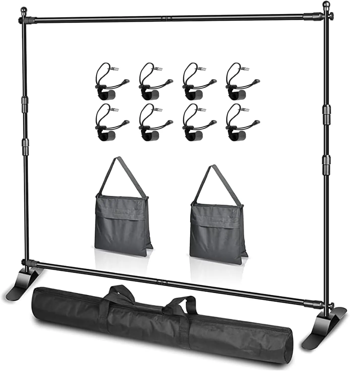 EMART 8 x 8ft (W x H) Adjustable Photo Backdrop Banner Stand with Telescopic Tubes, Suitable for Trade Shows, Professional Photography Booths, and Step and Repeat Background Displays
