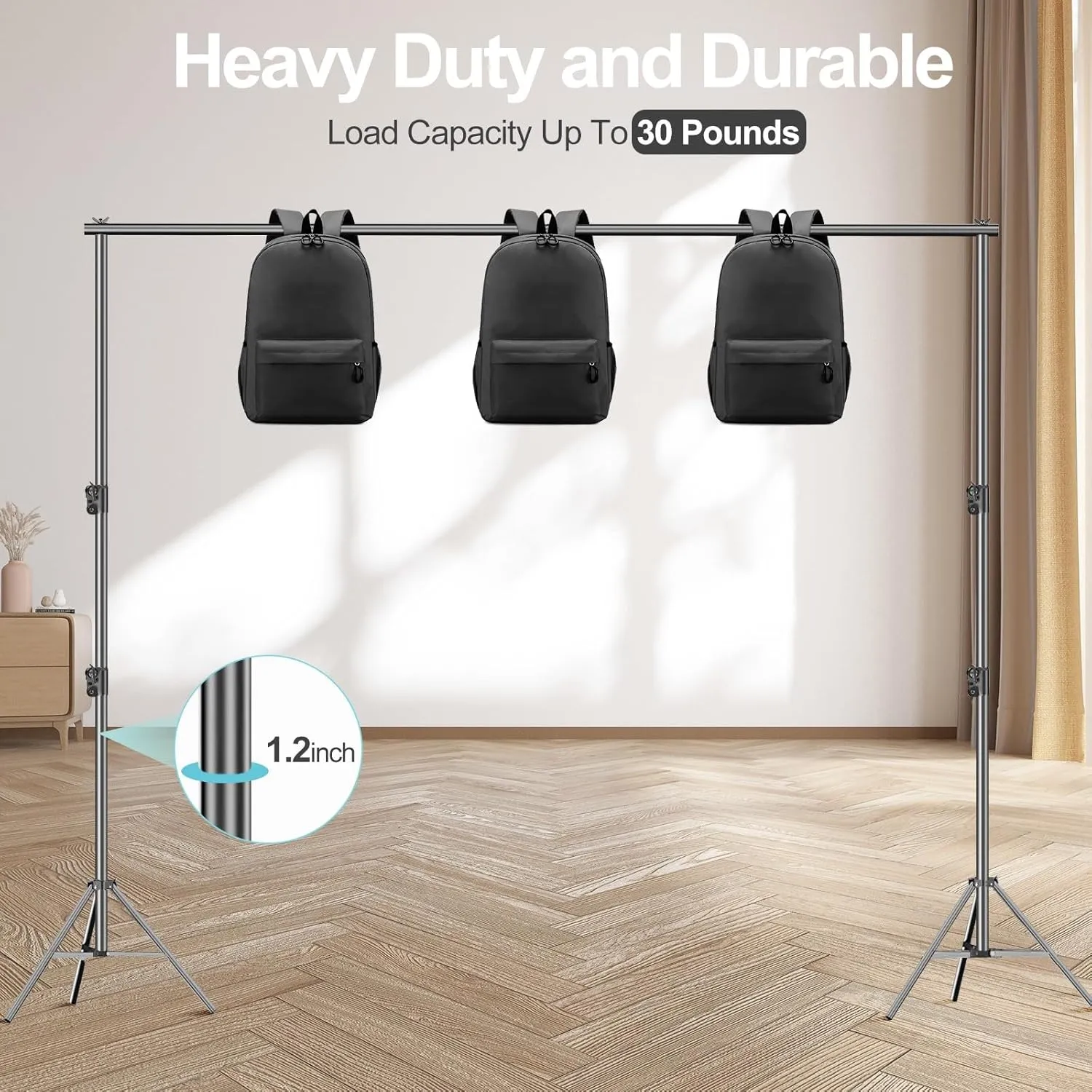 EMART Heavy Duty Background Stand, 9.2 x 10ft Adjustable Backdrop Support System Kit with Carry Bag for Photography