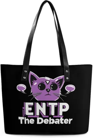 ENTP The Debater MBTI Women's Tote Shoulder Bag Handbag Top Handle Leather 29 * 34 * 14cm