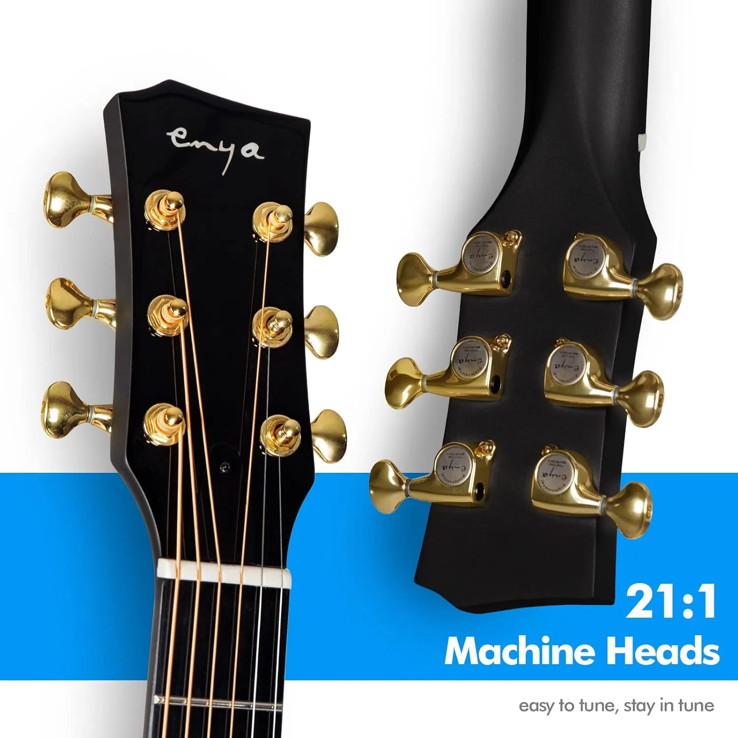 Enya Carbon Fiber Acoustic Electric Guitar X4 Pro Mini AcousticPlus 36” 3/4-Sized Guitar Bundle with Hard Case, Leather Strap, Instrument Cable & USB Type-C Charging Cable(X4 PRO MINI)